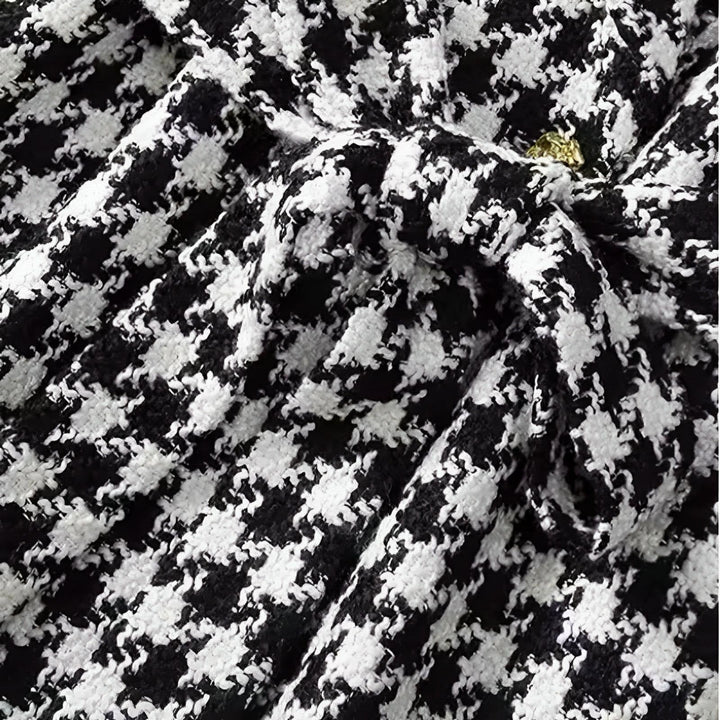 Amira Houndstooth Trench Coat