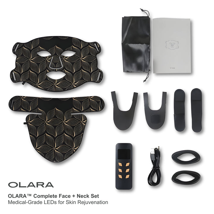 Olara 8-Color LED Face & Neck Mask — Anti-Aging Red Light Therapy